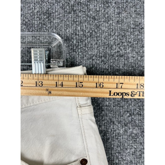 Levi's 501 Shorts Mens Size 30 White Denim Cut Off Raw Hem Summer Casual - Picture 9 of 10
